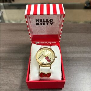 Hello Kitty White Leather Strap Watch